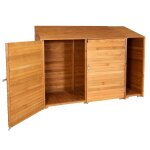 Abri de jardin armoire a outils vlo bches rangement divers en bois teint 180x250x93 cm couleur naturelle ...