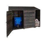 Abri de jardin armoire a outils vlo bches rangement divers en bois teint 180x250x93 cm gris anthracite ...