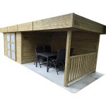 Abri de jardin bois avec auvent - arhus - 7, 65m2 Abri de jardin bois avec auvent - arhus - 7, 65m2