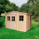 Abri de jardin en bois naturel - stockage extrieur avec fentres - h226x318x220 cm / 6 m hangar en bois ...