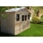 Abri de jardin en bois naturel - stockage extrieur avec fentres - h246x418x220 cm / 8 m hangar en bois ...