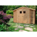 Abri de jardin en bois et range bches extrieur timbela m389 - stockage extrieur i206xl328xh218 cm ...
