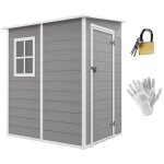 Abri de jardin cabanon 1, 54 m - porte verrouillable, fen�tre, a�ration - alu. pp gris