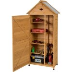 Abri de jardin - costway - 80x45x177cm - bois de sapin trait - 5 etagres - toit en tle galvanise