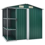 Abri de jardin avec etagère vert 205x130x183 cm fer Abri de jardin avec etagère vert 205x130x183 cm fer