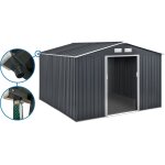 Abri de jardin m�tal -  vegas  12. 98 m avec goutti�re - gris
