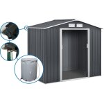 Abri de jardin mtal -  vegas  - 2, 7 m avec gouttire et rcuprateur d'eau - gris