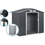 Abri de jardin m�tal -  vegas  - 4. 07 m avec goutti�re et r�cup�rateur d'eau - gris