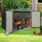 Abri de jardin en m�tal verrouillable 2. 21 m - multi - rangement pour stockage v�los, outils, poubelles ...