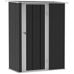 Abri de jardin - remise pour outils - cabanon porte verrouillable - dim. 142l x 84l x 189h cm - t�le ...