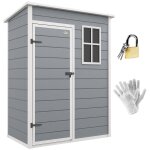 Abri de jardin - remise pour outils - cabanon porte verrouillable, fen�tre - dim. 151l x 92l x 193h cm ...