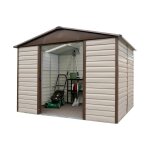 Abri de jardin yardmaster tbsl en mtal coloris beige et marron ep. 0, 3 mm surface extrieure 11, 39 ...