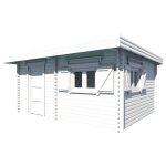 Abri en madriers massifs - toit plat - double rainurage 60 mm Abri en madriers massifs - toit plat - double rainurage 60 mm