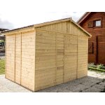 Abri en panneaux de bois 16 mm - surface utile 5, 41 m - double porte - sans plancher Abri en panneaux de bois 16 mm - surface utile 5, 41 m - double porte - sans plancher
