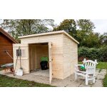 Abri en panneaux de bois 16 mm - surface utile 5, 41 m - toit monopente - sans plancher
