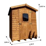 Abri en panneaux de bois massif trait� 19 mm - s. u. 2, 25 m - toit double pente