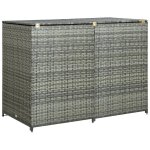 Abri de poubelle double résine tressée anthracite 148x77x111cm vidaxl vidaxl Abri de poubelle double résine tressée anthracite 148x77x111cm vidaxl vidaxl