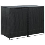 Abris pour poubelle double rsine tresse noir 148x80x111 cm vidaxl vidaxl