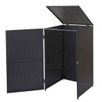 Abri de poubelle extérieur conteneurs a ordures 110x65x66 cm en rotin poly noir 120 litres 04 0002857 ... Abri de poubelle extérieur conteneurs a ordures 110x65x66 cm en rotin poly noir 120 litres 04 0002857 ...
