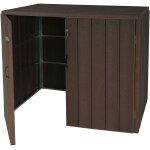 Abri de poubelles extrieur conteneurs a ordures 117x142x102 cm jusqu' 4 bacs en aspect bois mtal marron ...