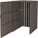 Abri de poubelles extrieur conteneurs a ordures jusqu' 2 bacs avec couvercle 115x77x97 cm mtal aspect ...