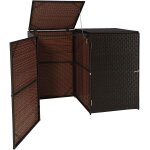 Abri de poubelles extrieur conteneurs a ordures jusqu' 2 bacs avec couvercle poly rotin 2x120 litres ...