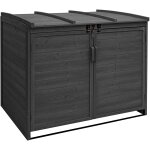 Abri de poubelles extrieur conteneurs a ordures jusqu' 4 bacs en bois anthracite mdj04172