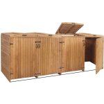 Abri de poubelles extrieur conteneurs a ordures jusqu' 8 bacs avec couvercle 126x316x98 cm en bois ...