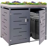 Abri de poubelles extrieur conteneurs a ordures avec bac a pantes jusqu' 4 bacs 125x140x102 cm en inox ...