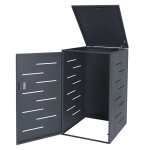 Abri de poubelles extrieur conteneurs a ordures pour une poubelle avec couvercle 116, 5x66x80 cm en ...