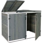 Abri de poubelles extrieur conteneurs a ordures avec couvercle jusqu' 4 bacs 126x158x98 cm en bois ...