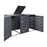 Abri de poubelles extrieur conteneurs a ordures avec couvercle jusqu' 6 bacs 116x212x98 cm en acier ...