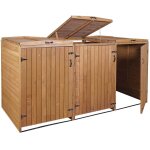 Abri de poubelles extrieur conteneurs a ordures avec couvercle jusqu' 6 bacs 120x75x96 en bois certifi ...