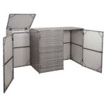 Abri de poubelles ext�rieur conteneurs a ordures polyrotin jusqu'� 3 bacs 3x120 litres gris 110x195x66 ...