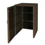 Abris poubelles verrouillables pour une ou deux poubelles 80 a 240 litres en wpc marron 04 0008249