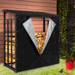 Abri de stockage en acier galvanisé pour bûches avec housse de protection 150 gr Abri de stockage en acier galvanisé pour bûches avec housse de protection 150 gr