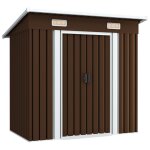 Abri de stockage pour jardin marron 194x121x181 cm acier