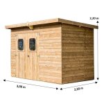 Abri theora en bois massif sans plancher, toit mono pente 6, 78 m Abri theora en bois massif sans plancher, toit mono pente 6, 78 m