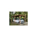 Abri toit plat, 350cmx550cm, bois douglas fran�ais, carport, auvent, abri voiture