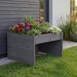 Abri pour tondeuse robot avec bac a fleurs hwc - q17, abri pour tondeuse a gazon, en bois certifi� mvg, ...