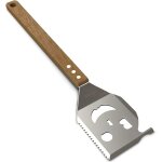 Accessoires de grill, spatule de grill, spatule de grill avec manche en bois, spatule de grill pour grillades ...
