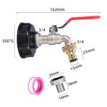 Accessoires de r�servoir ibc, robinet en laiton nickel� en alliage de 3 / 4 pouces