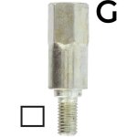 Adaptateur carr de Ø: 6mm - se monte avec notre renvoi d'angle universel 1602042, lagueuse 1603093 ...