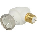 Adaptateur �querre - danfoss - corps de vanne droite - blanc - m�tal - montage facile