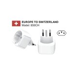 Adaptateur de voyage suisse / liechtenstein vers ue - 3 broches suisse vers 2 broches ue - blanc - zenitech ...