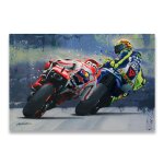 Affiche imprime a l'huile, peinture sur toile de moto, tableau d'art mural pour salon, dcoration murale ...