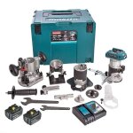 Affleureuse makita drt50rtjx3 18v (2x5ah) ø 8mm avec kit d'accessoires Affleureuse makita drt50rtjx3 18v (2x5ah) ø 8mm avec kit d'accessoires