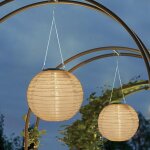 Aiou - lot de 2 lampions solaires d'extrieur - 20 cm - en nylon - rsistant aux intempries - pour jardin, ...