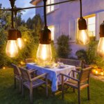 Aiou - guirlande lumineuse exterieure, 10m s14 guirlande guinguette avec e27 10 + 1 plastique led ampoules, ...