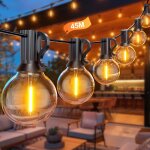 Aiou - guirlande lumineuse exterieure 45m, 24v guirlande guinguette avec g40 75 + 2 led ampoules, impermable ...